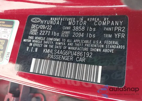 2023 Hyundai Elantra Sel from USA, damaged, VIN KMHLS4AG6PU486192
